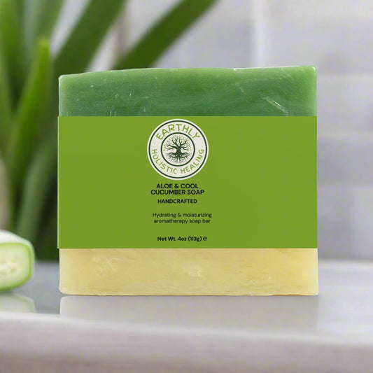 Natural handcrafted Aloe and Cool cucumber soap.